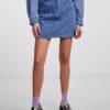 Blue Women's Denim Patterned Mini Skirt Pieces Nursel - Women's
