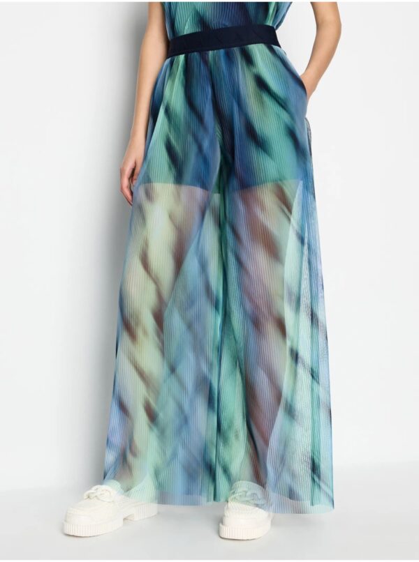 Blue Women's Patterned Chiffon Pants Armani Exchange - Women's
