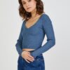 Blue Womens Rib Crop Top TALLY WEiJL - Women