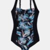 Blue-black floral one-piece swimwear DORINA - Women
