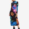 Blue-black women's patterned maxi dress Desigual Arles - Lacroix - Ladies