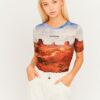 Blue-brown transparent crop top TALLY WEiJL - Women's