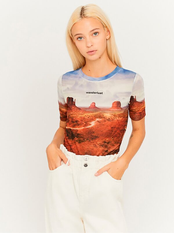Blue-brown transparent crop top TALLY WEiJL - Women's
