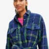 Blue checkered shirt jacket Desigual Paris - Women