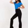 Blue cotton v-neck t-shirt