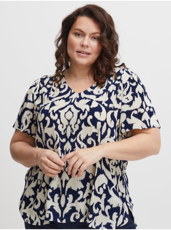 Blue-cream patterned blouse Fransa - Ladies