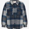 Blue-grey checkered shirt jacket ONLY CARMAKOMA Andrea - Ladies