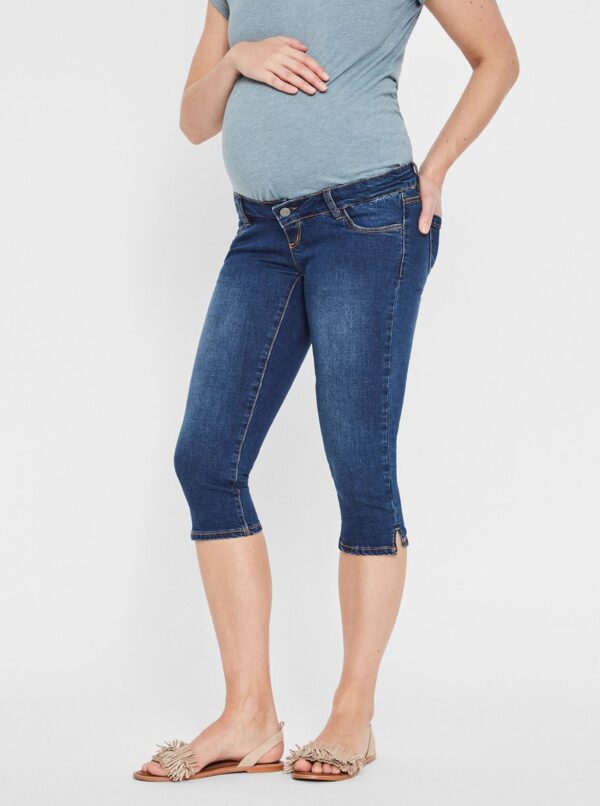 Blue maternity 3/4 slim fit jeans Mama.licious Lola - Women's