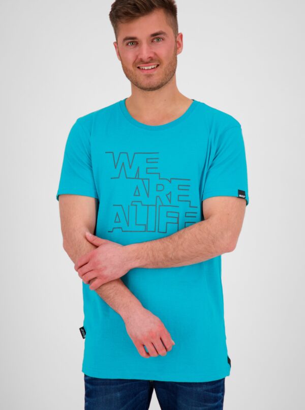 Blue men's T-shirt with Alife and Kickin print - Men's
