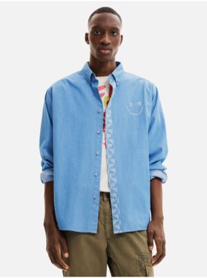 Blue men's denim shirt Desigual Gabriel - Men