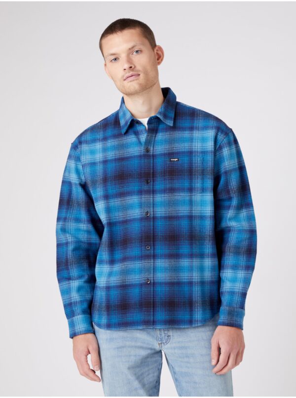 Blue men's patterned shirt Wrangler - Men