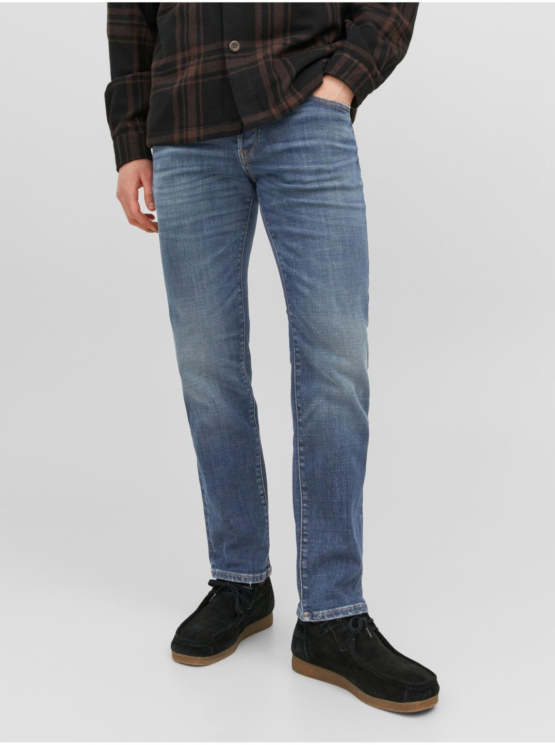 Blue men's straight fit jeans Jack & Jones Tim - Men's