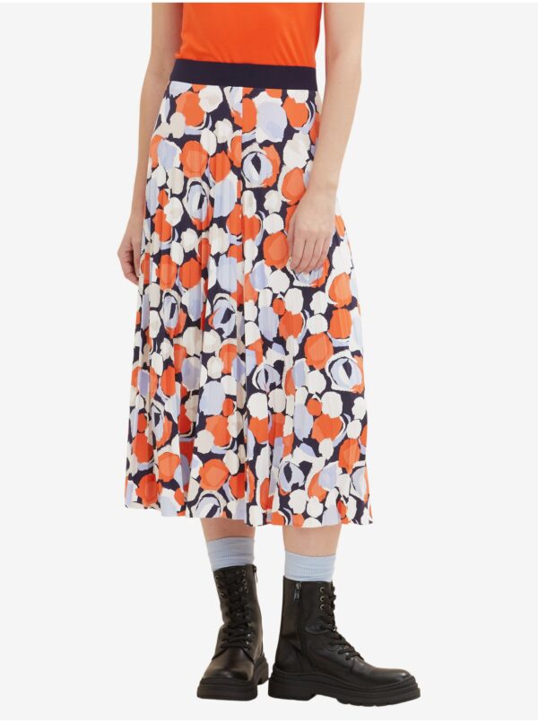 Blue-orange women's pleated midi skirt Tom Tailor - Women's