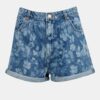 Blue patterned denim shorts TALLY WEiJL - Women's