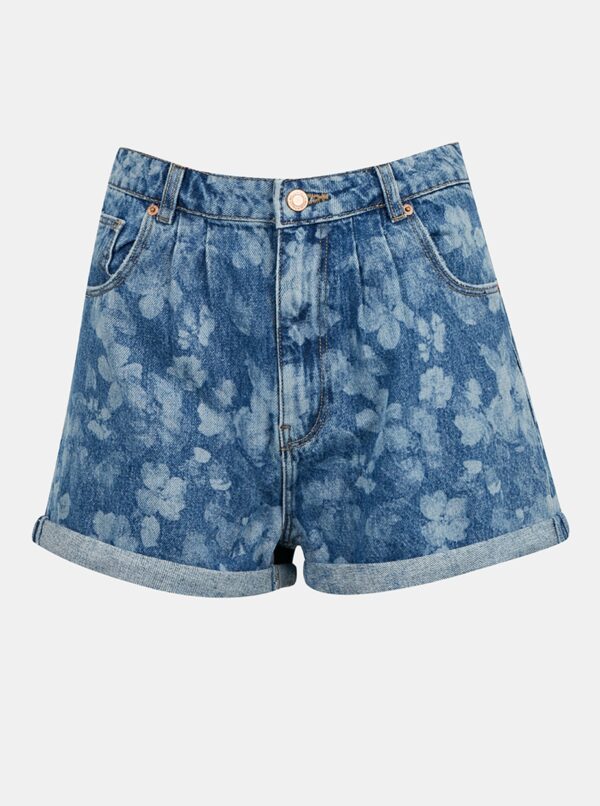 Blue patterned denim shorts TALLY WEiJL - Women's