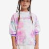 Blue-pink girly batik sweatshirt Desigual Mandala - Girls