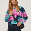 Blue-pink ladies batik sweatshirt Pepe Jeans Mery - Ladies