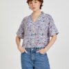 Blue-pink women's patterned shirt VANS Retro Floral - Women