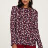Blue-red patterned T-shirt Tranquillo - Women