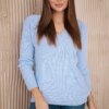Blue sweater with V-neck