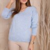 Blue sweater with V-neck