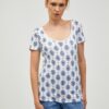 Blue-white patterned T-shirt ORSAY - Women