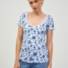 Blue-white patterned T-shirt ORSAY - Women