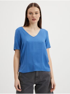 Blue women's basic t-shirt VILA Paya - Women's