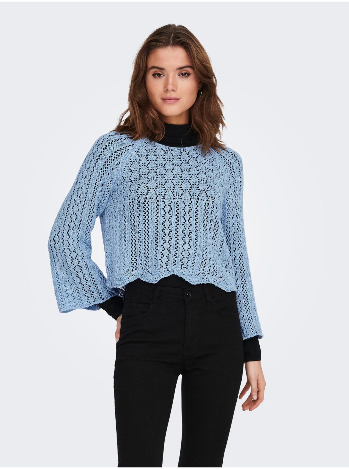 Blue women's cropped sweater ONLY Nola - Women