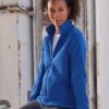 Blue women's fleece with stand-up collar Russell