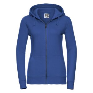 Blue women's hoodie with Authentic Russell zipper