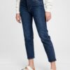 Blue women's jeans GAP high rise cheeky straight jeans with Washwell
