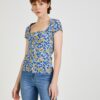 Blue women's patterned T-shirt VANS Deco - Women