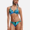 Blue women's patterned bikini top Desigual Bukit - Ladies