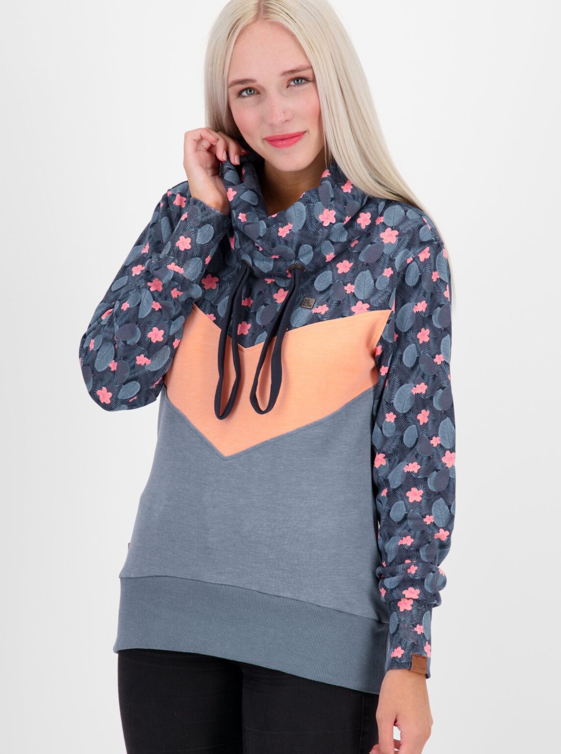 Blue women's patterned sweatshirt Alife and Kickin - Women