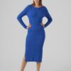 Blue women's sheath sweater dress VERO MODA Glory - Women