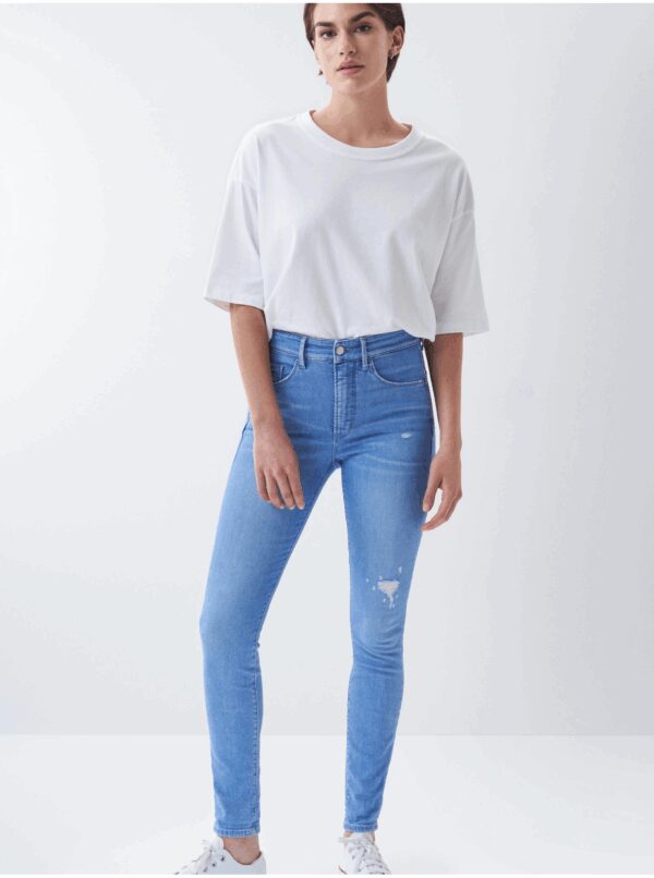 Blue women's skinny fit jeans with a torn effect Salsa Jeans Secre - Women