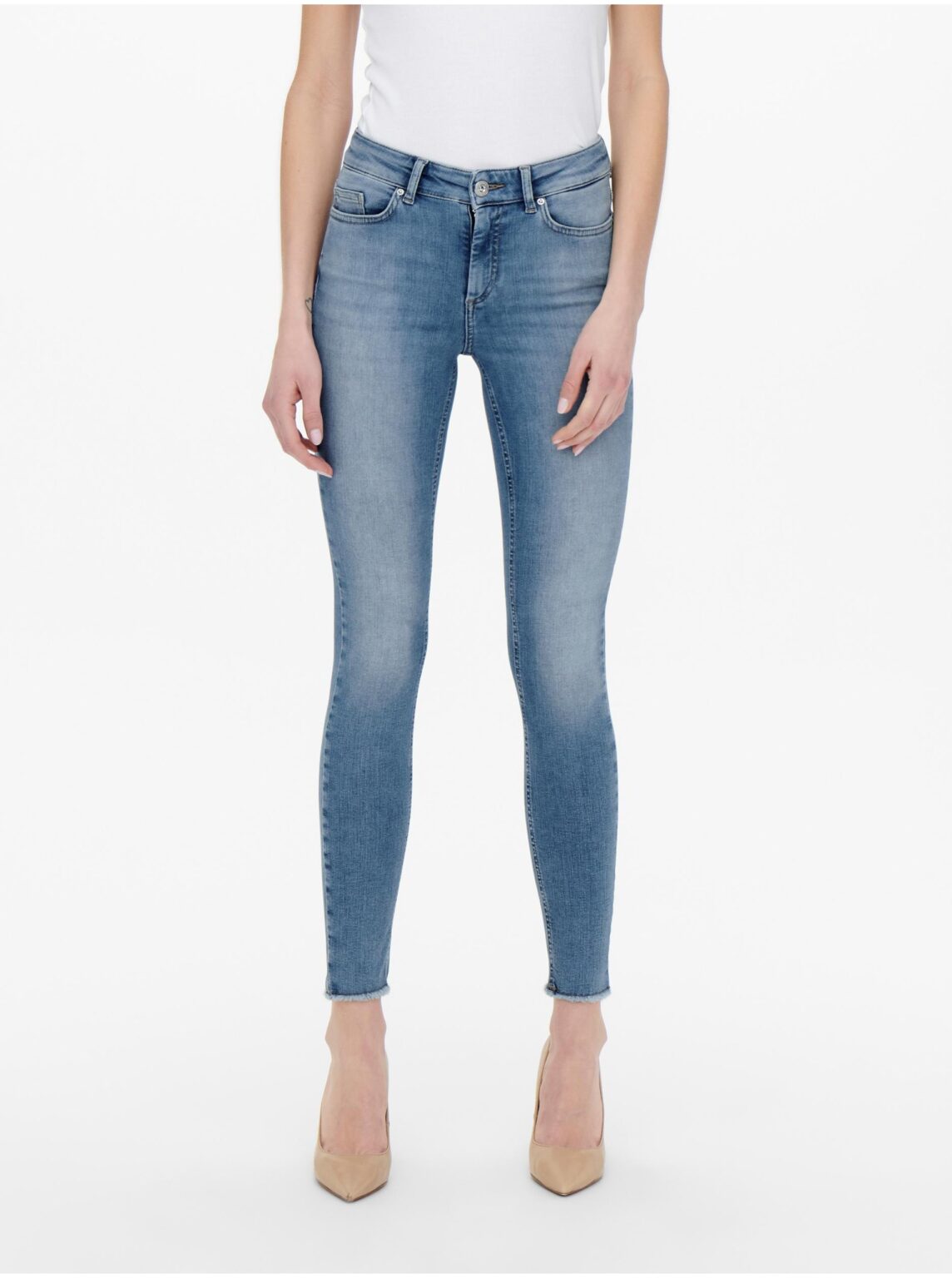 Blue women's skinny fit jeans with embroidered effect ONLY Blush - Women