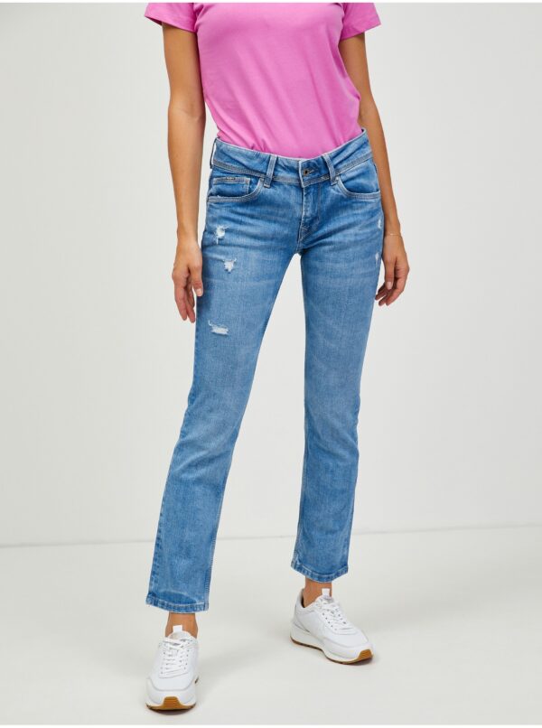 Blue women's slim fit jeans Pepe Jeans Saturn - Women