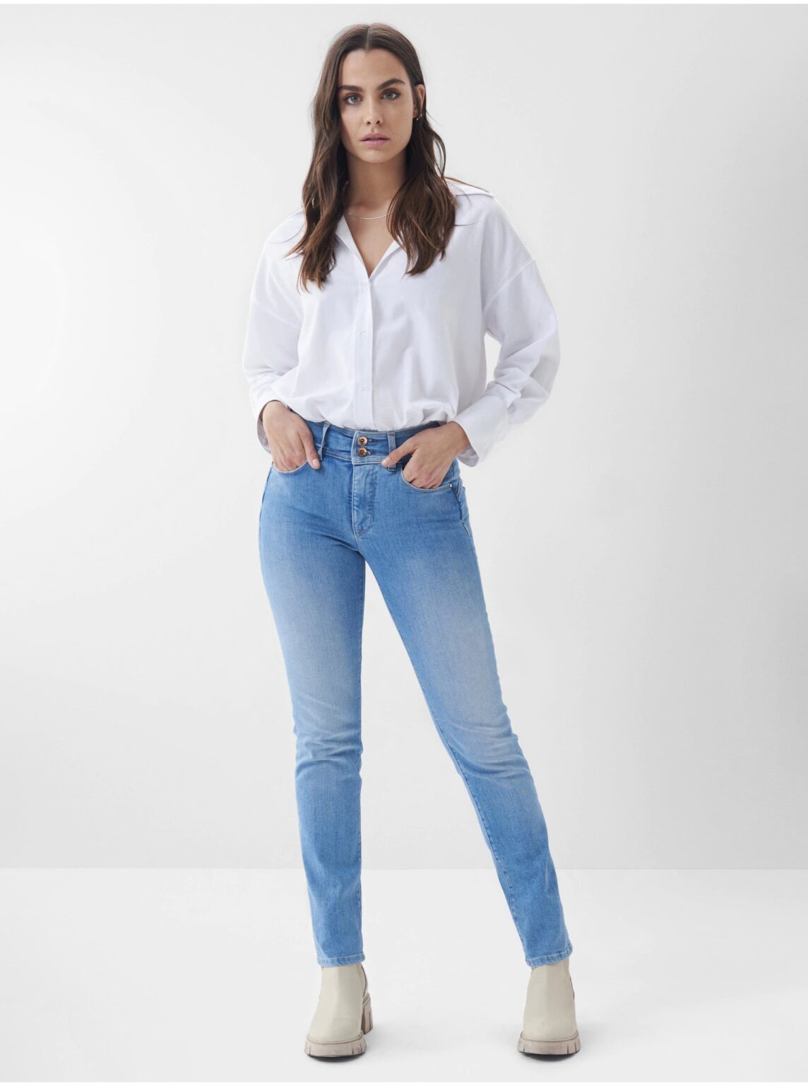 Blue women's slim fit jeans with a faded effect Salsa Jeans - Ladies