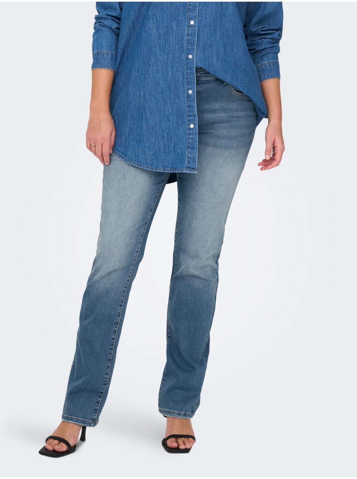 Blue women's straight fit jeans ONLY CARMAKOMA Alicia - Women