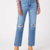 Blue women's straight fit jeans with a ripped effect Wrangler - Ladies