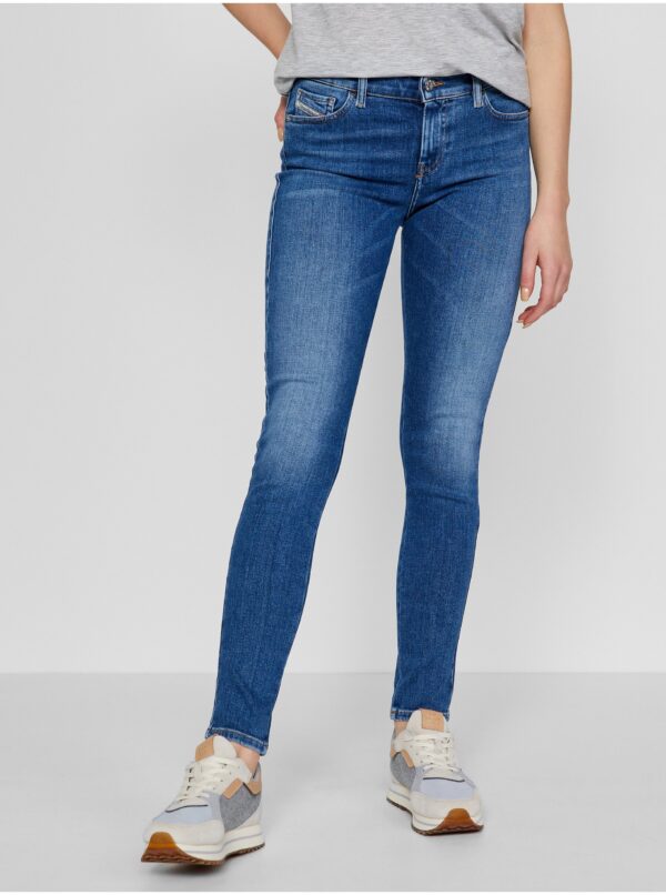 Blue women's super skinny fit jeans Diesel Slandy - Women