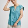 Blue women's t-shirt with decorative details Brakeburn - Women's