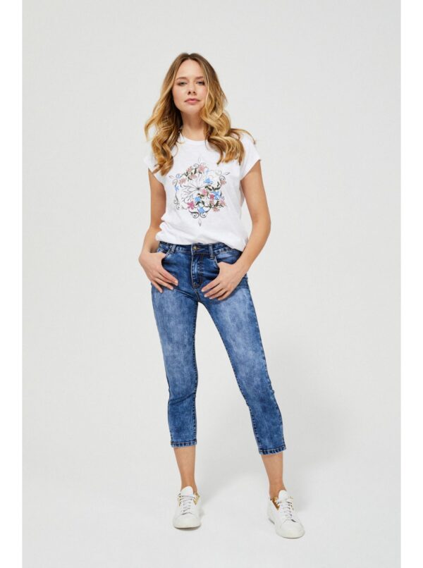 Blue women's three-quarter jeans Moodo - Women's