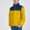 Blue-yellow Men's Quilted Winter Jacket Quiksilver Wolf Shoulde - Men