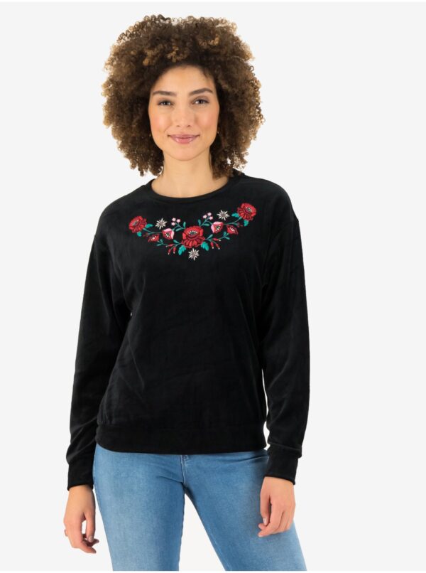 Blutsgeschwister Black Eyeshadow Women's Floral Sweatshirt - Women