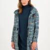 Blutsgeschwister Cosyshell Hooded Blue Patterned Parka - Women