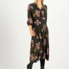 Blutsgeschwister Green-black patterned midi dress with three-quarter sleeves Blutsgesc - Women