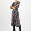 Blutsgeschwister Red-blue patterned midi dress with three-quarter sleeves Blutsgesc - Women